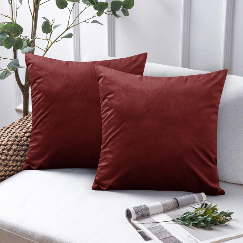 Balmers Square Pillow Cover, Burgundy