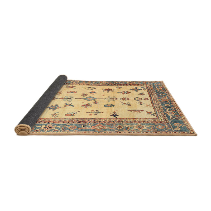 Tapis beige/rouge traditionnel, Rond 7 pi
