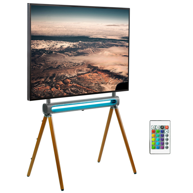Easel Studio TV Stand with RGB Light, Wood