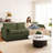 102" Corduroy L-Shaped Couch 3-Seater With Movable Ottoman-1842814029