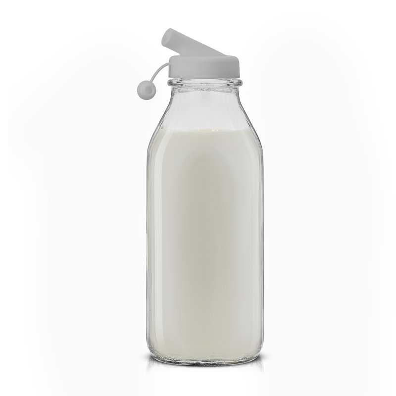Ensemble de 3 bouteilles à lait en verre Brightware - 32 oz, H 10,2 po x l 3,34 po