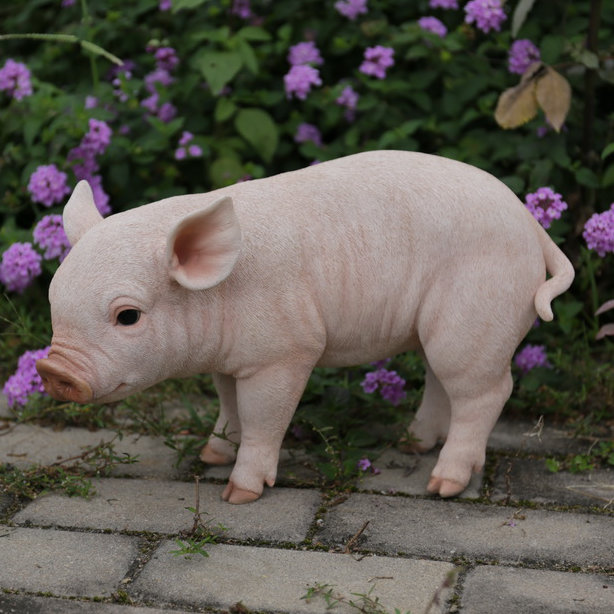 Statue bébé cochon debout, Pink