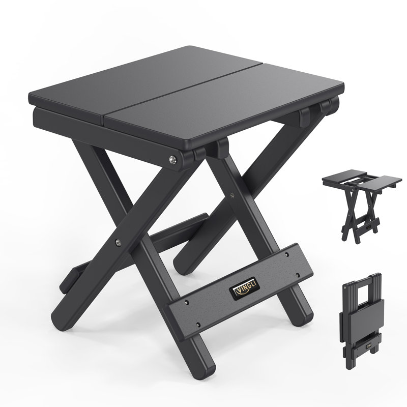 Patio HDPE Side Table End Tables, Black