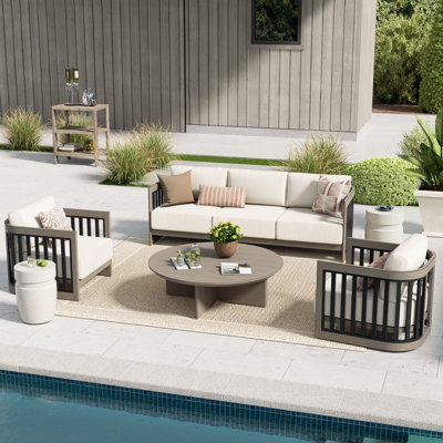 Ensemble de conversation en aluminium pour 5 personnes avec coussins Sereno Patio