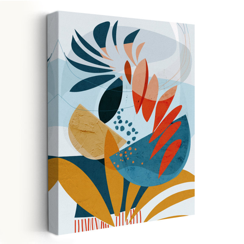 Tropical planté - Abstrait floral et nature morte, art tropical, H 24 po x l 16 po