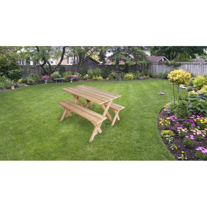 Table de pique-nique rectangulaire Abernethy, Naturel