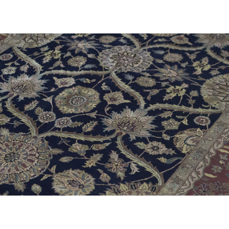 Avalon Wool Oriental Area Rug in Black/Rust