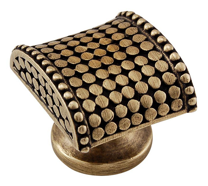 Tiziano Geometric Knob, 1" H x 1" W x 0.875" D, Antique Brass