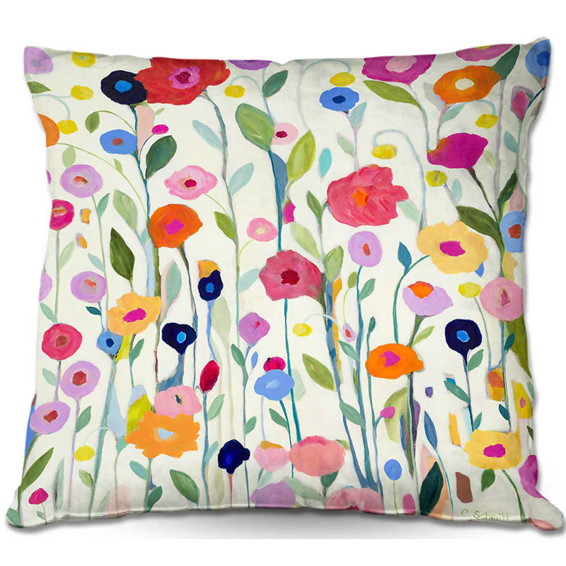 Carrie Schmitt Floral Reversible Throw Pillow, 20" H x 20" W x 5" D