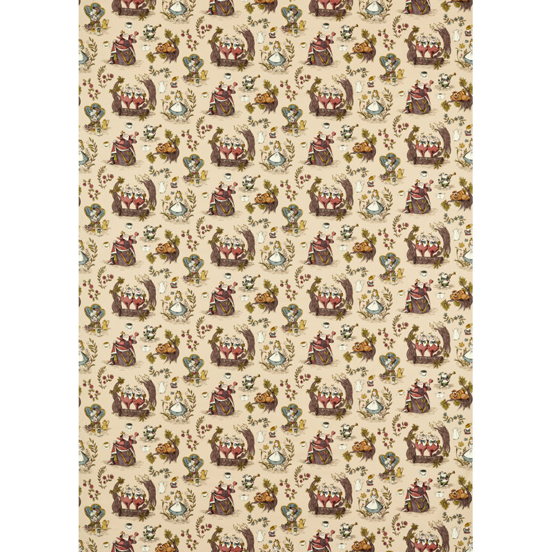 Alice in Wonderland Fabric, Caramel