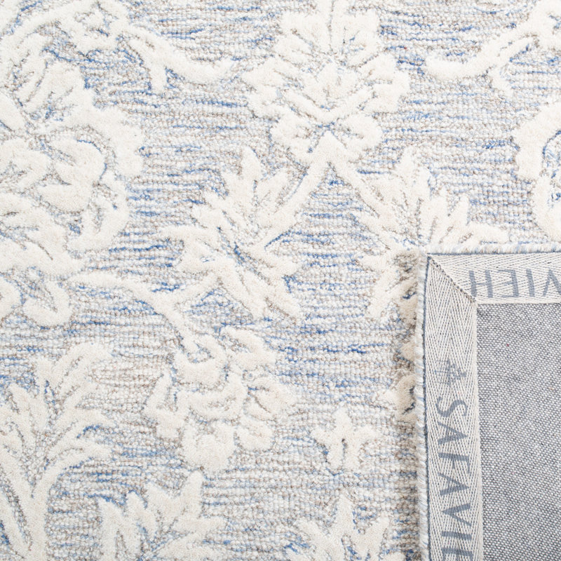 Tapis gris / crème en laine touffeté à la main Larnakas, Rectangle 9 pi x 12 pi
