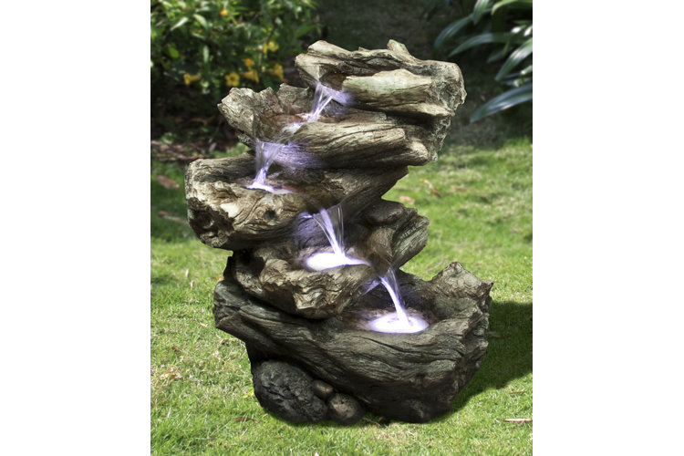 LED-Lighted Resin Pouring Pitcher and Basin Fountain