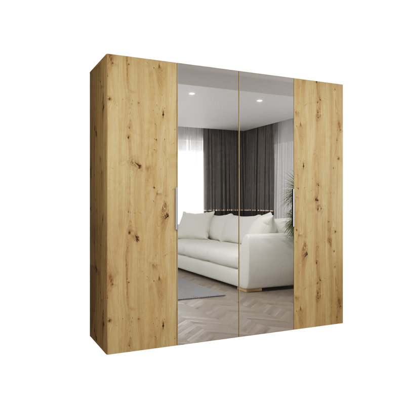 Manufactured Wood Wardrobe, artisan oak + handles: cashmere