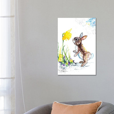 Rabbit And Daffodil by BebesArts - Wrapped Canvas Gallery-Wrapped Canvas Giclée