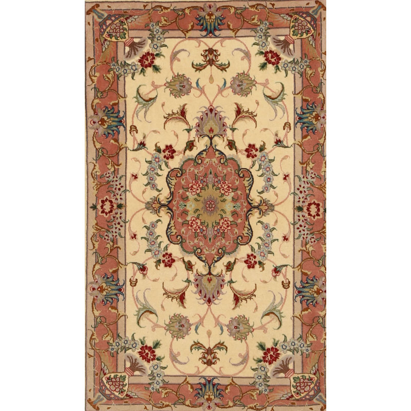 Tapis orange traditionnel/brun clair/gris Pirrone, Rectangle 6 pi x 9 pi
