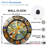 Stained Glass Wall Clock Art Home Decor Art - 12'' Modern Glass Wall Clock