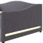 Lit de jour double en molleton gris et lit gigogne réglable-1799413321-1799413320