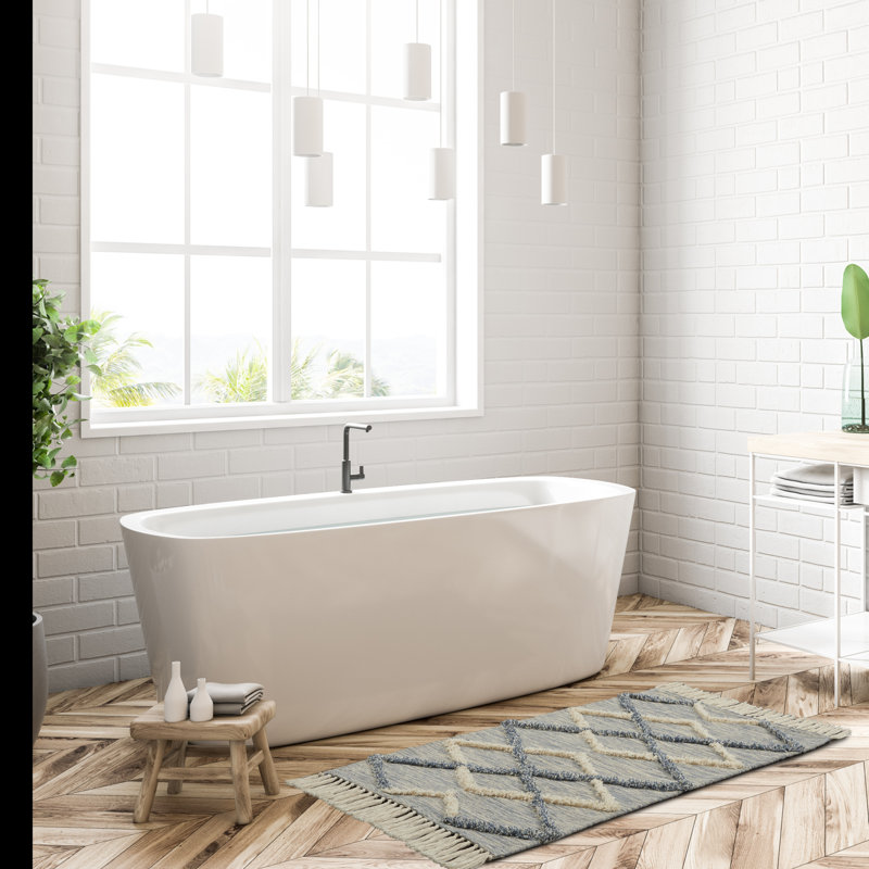 Geometric Synthetic Kitchen Mat, Rectangle 2'3" x 3'9"