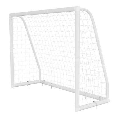 Soccer Goal 8 x 6 FT PVC Soccer Goal for Backyard with PE Net, Portable Weatherproof Set, with High-Strength PE Net, Target, Cones, for Youth Kids & Adults Outdoor Backyard Practice Training