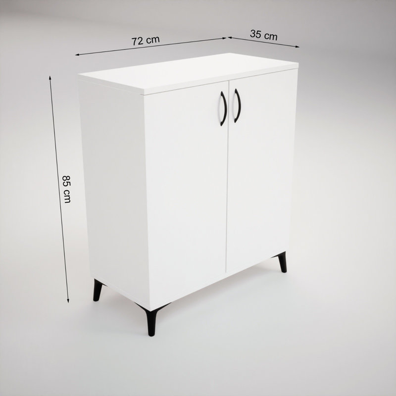 12 Pair Shoe Storage Cabinet, White