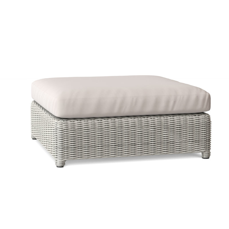 Sag Harbor Outdoor Ottoman, Canvas Canvas Sunbrella® Canvas, Sag Harbor Classic White