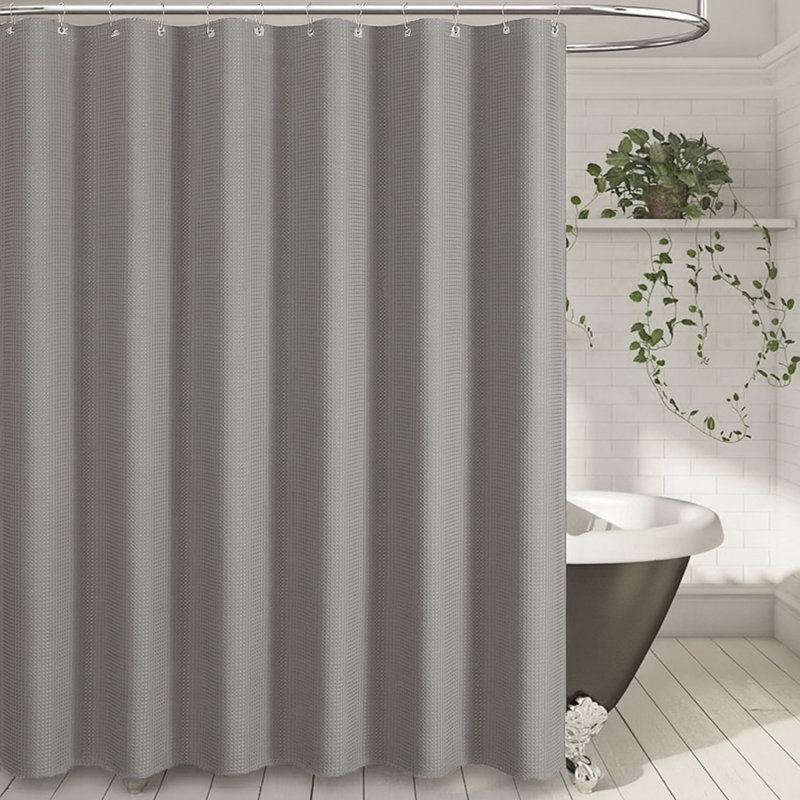 Rideau de douche luxueux en tissu texturé gris 70 "X 72", Gris