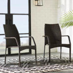 Libora All Weather Wicker Stackable Dining Armchairs