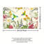 Collection de tapis de salle de bain à motif floral colibri 3 pièces beige