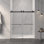 Porte de douche à ouverture coulissante double sans cadre l 56 à 60 po x H 70 po - Verre trempé transparent épais de 5/16 po (8 mm), facile à nettoyer