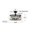 Ventilateur de plafond 19 po en métal et cristal industriel avec télécommande