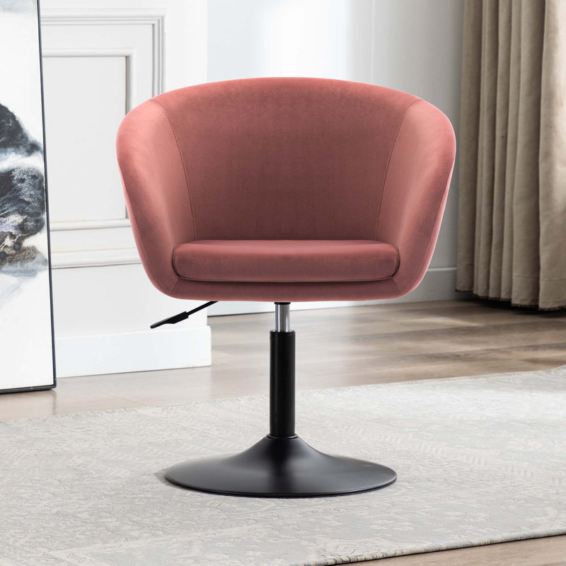 Velvet Swivel Barrel Chair, Pink