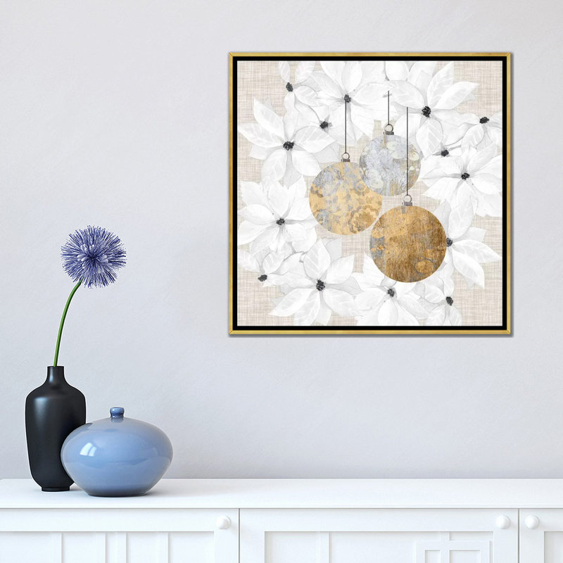 «Soph sophistiqué Noël III» par Grace Popp - impression, Pas de tapis, H 18 po x l 18 po x 1,5 po, Toile encadrée d'or