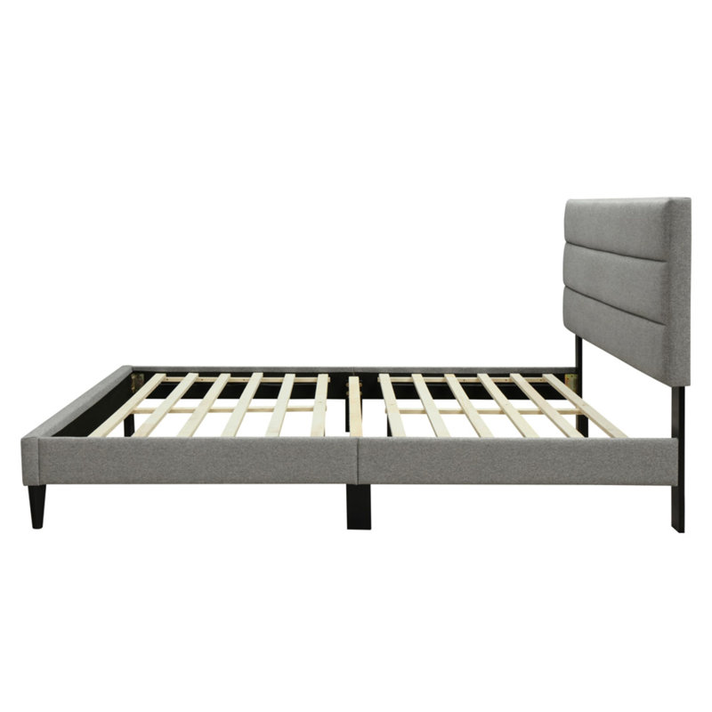 Twin Sized Grey Bed In A Box With Charging And Headboard - Channel