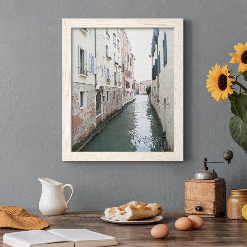 Venice Canal II - photographie sur toile avec cadre photo, Cadre blanc, H 20 po x l 17 po x P 1,5 po