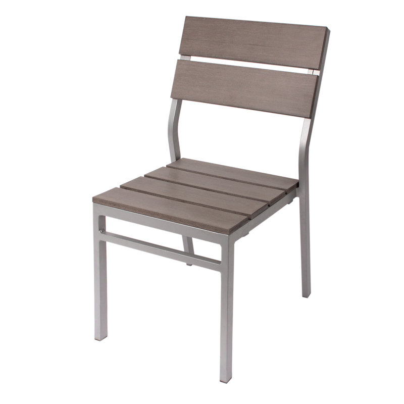 Seaside Gray Teak Armless Outdoor Dining Chair