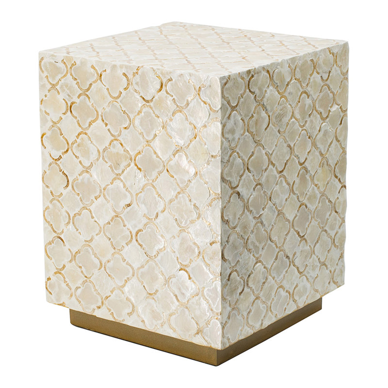 14X14x18" Square Capiz Stool