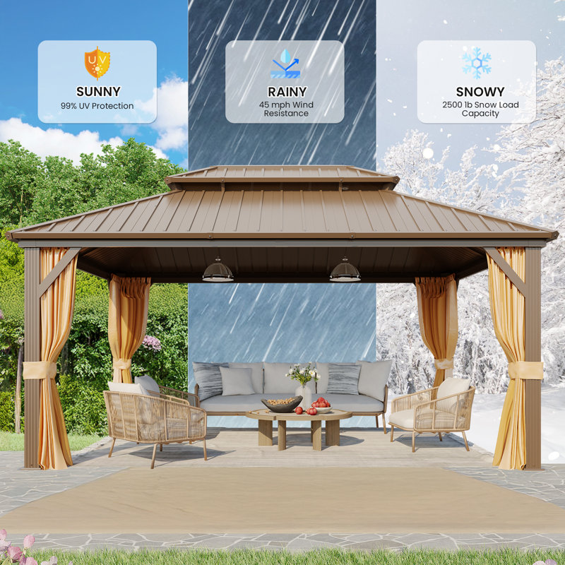 16 pi L 12 pi. D Pavillon de jardin en aluminium