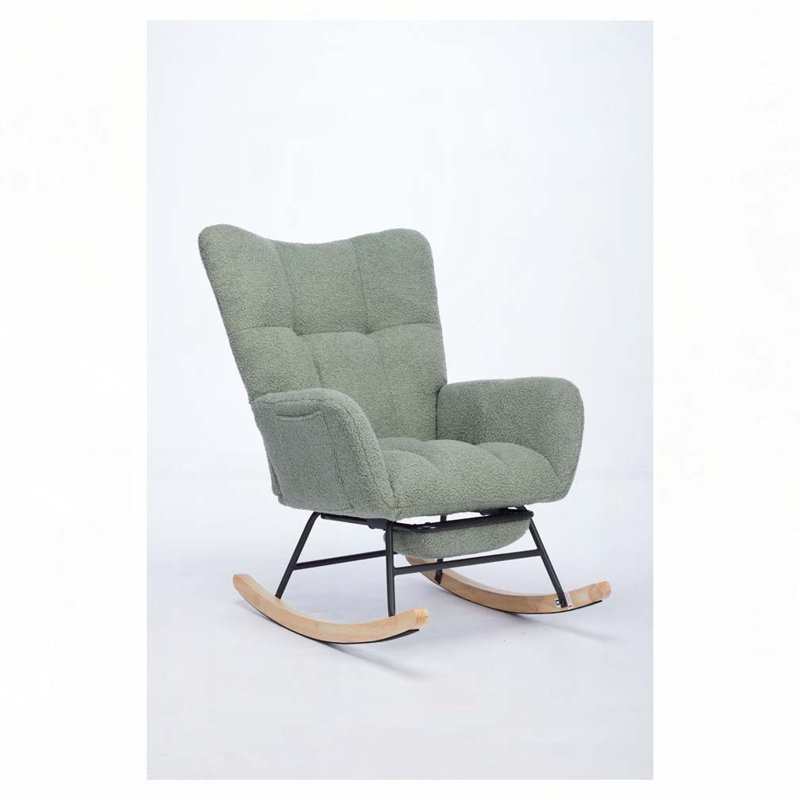 Teddy Fabric Rocking Chair, Green
