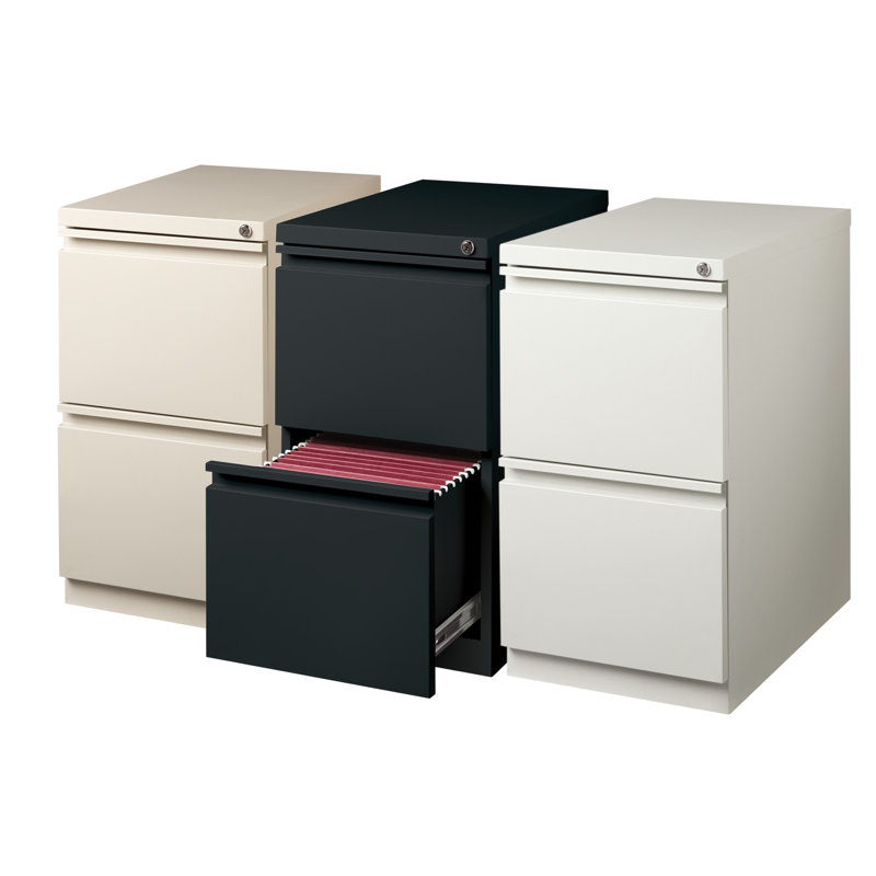 15'' Wide 2 -Drawer Mobile Steel File Cabinet, Putty