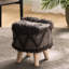 Fabriqué à la main 16,41 po - Combinaison de laine et de coton avec base en bois d'eucalyptus robuste de 16 po