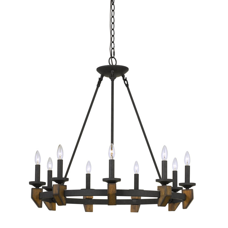 Perao 9 - Light Wagon Wheel Chandelier