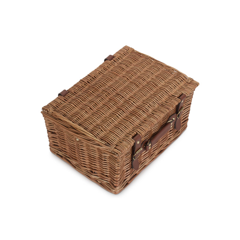Wicker 4 Person Tweed Effect Fitted Picnic Hamper