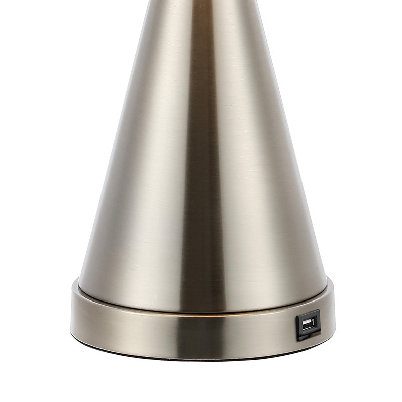 Vinona Metal USB Table Lamp, Nickel