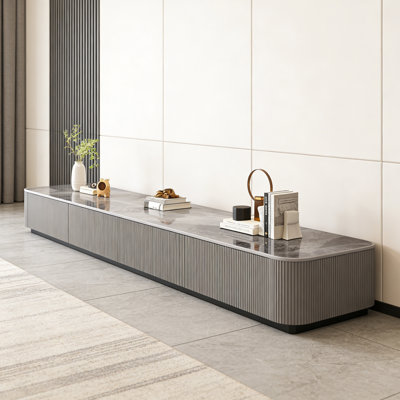 Rock Slab Desktop TV Stand with Storage