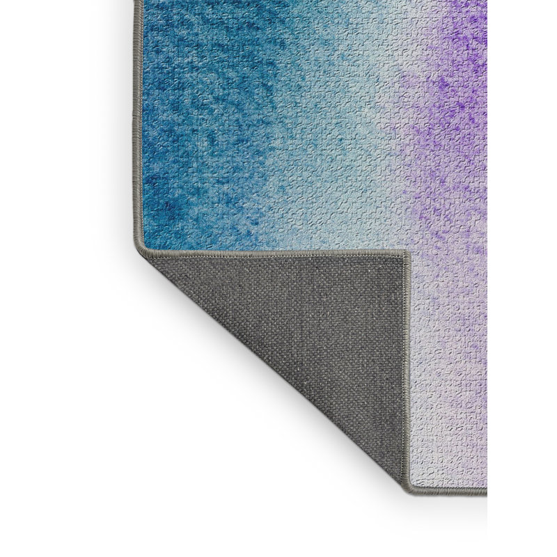 Tapis bleu foncé aquarelle, Rectangle 3 pi x 5 pi