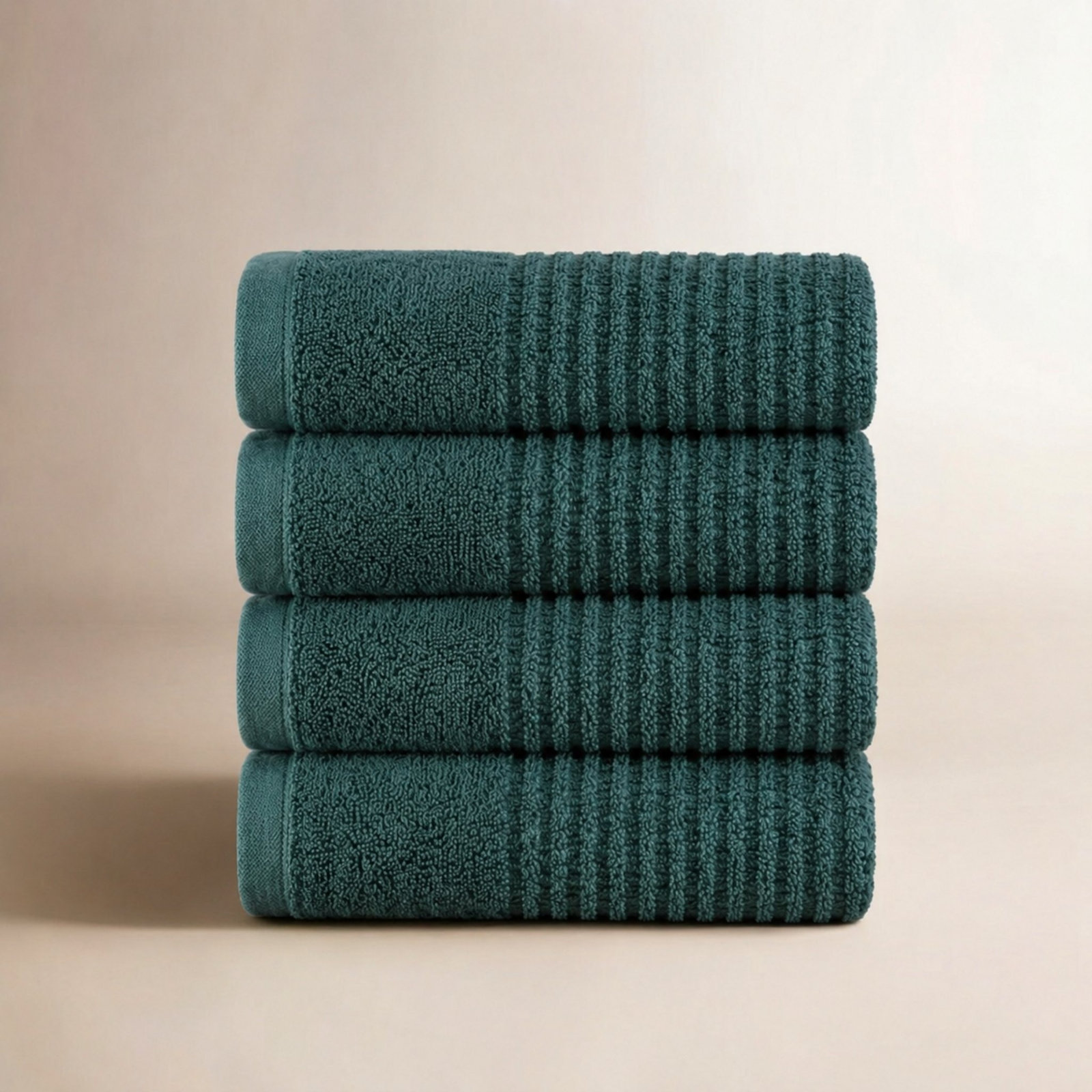 Earline 4-Piece Turkish Cotton Hand Towel Set, Green
