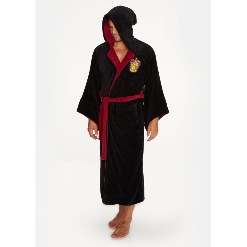 The Wizarding World of Harry Potter Fleece Above Knee Bathrobe with Pockets and Hood