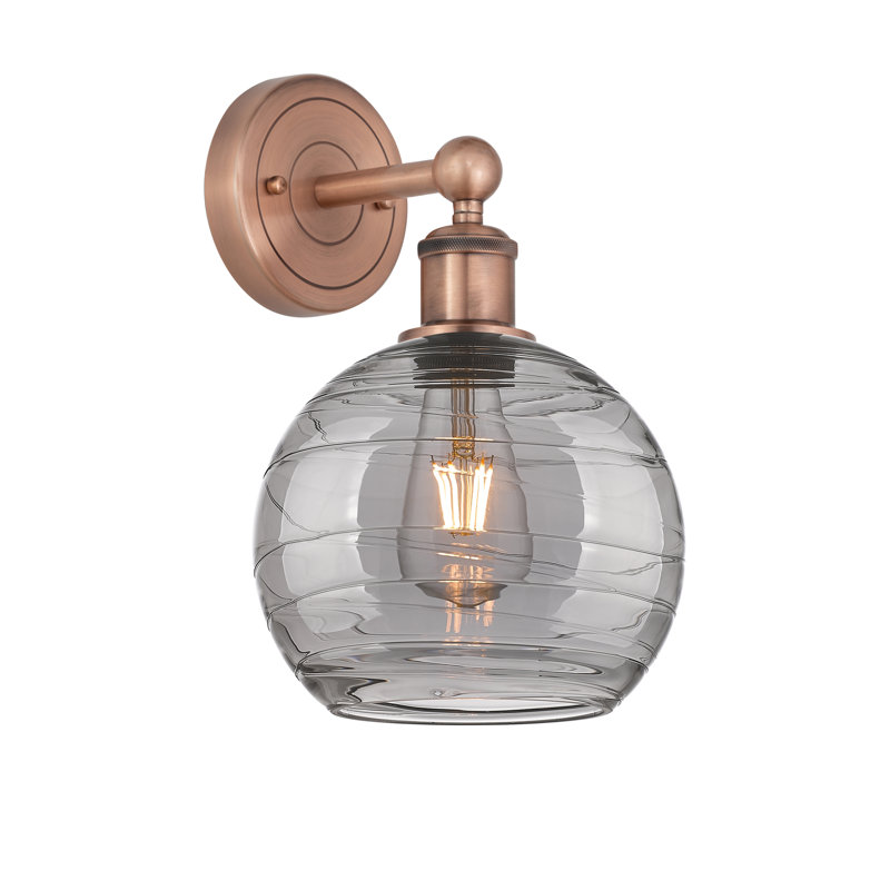 Plafonnier semi-encastré 1 lumière 8SM, Cuivre antique