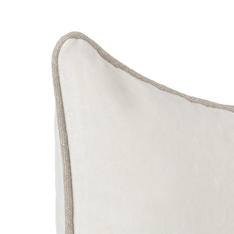 Harriet Cotton Throw Pillow, Rectangle 14"H x 20"W, Ivory