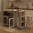 56.3" Rubber Wood Island Countertop Kitchen Cart With Power Outlets And LED Lights-1293894625